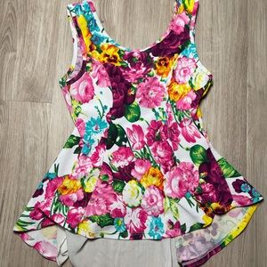 Floral Peplum top with Bow